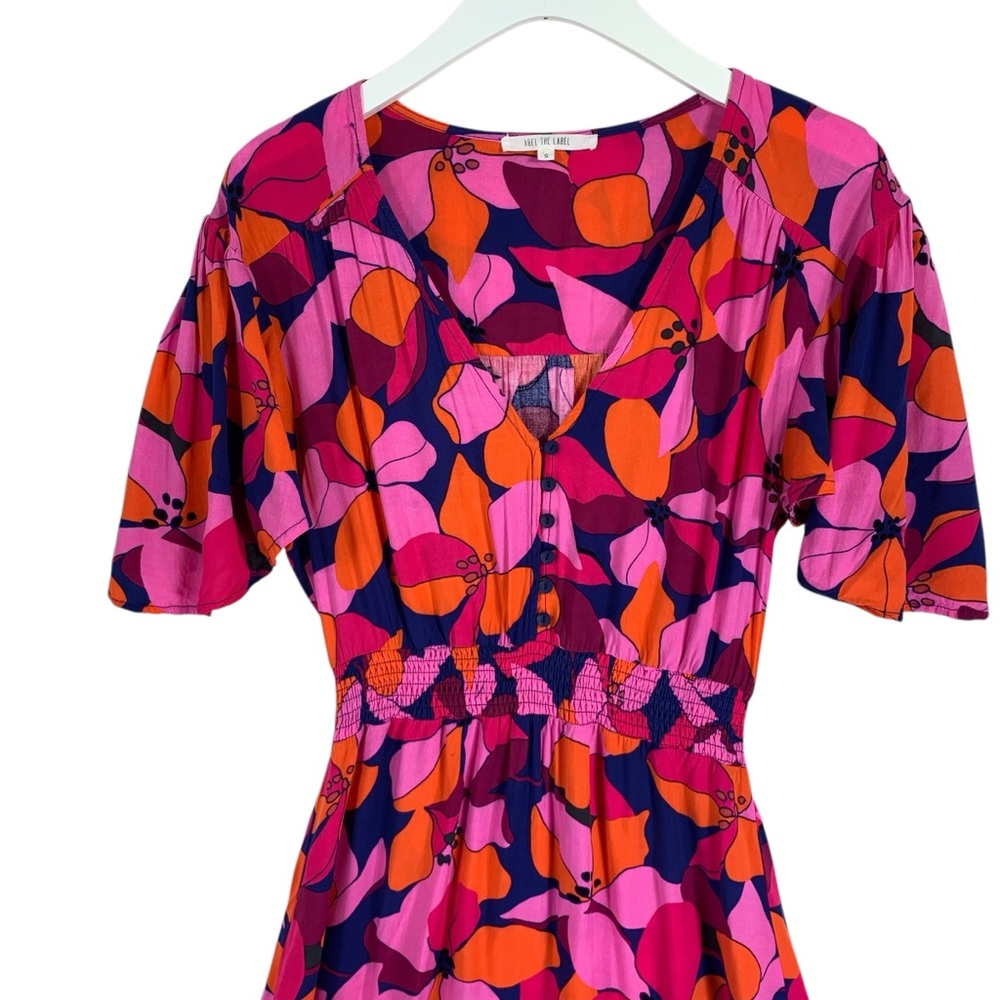 ABEL THE LABEL Vibrant Pink and Orange Women's Dress size small - Picture 7 of 16
